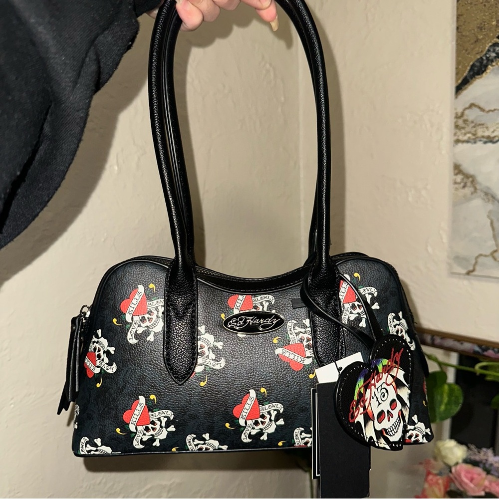 Ed Hardy Purse With Heart Charm
